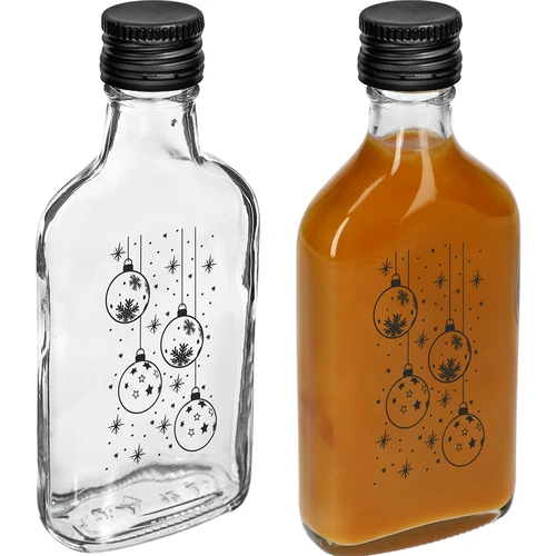 Lommelærke-flaske 200 ml med skruelåg, tryk "Julekugler", 1 stk. - 3