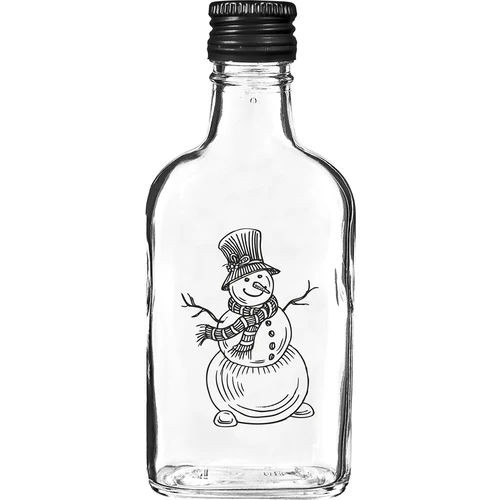 Lommelærkeflaske 200 ml med skruelåg, tryk 'Snemand', 1 stk.