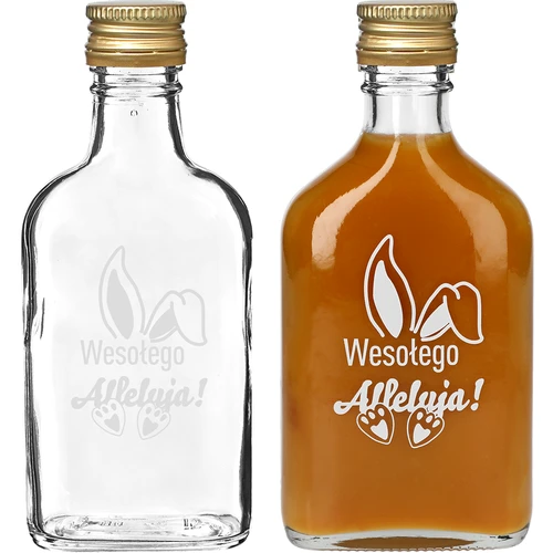 Flaske 200ml med skruelåg, tryk KANINØRER 6stk - 3