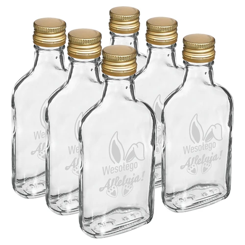 Flaske 200ml med skruelåg, tryk KANINØRER 6stk - 2