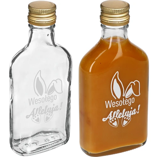 Flaske 200ml med skruelåg, tryk KANINØRER 6stk - 4