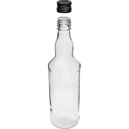 Flaske 500 ml til vodka, med sort skruelåg, 6 stk. - 4