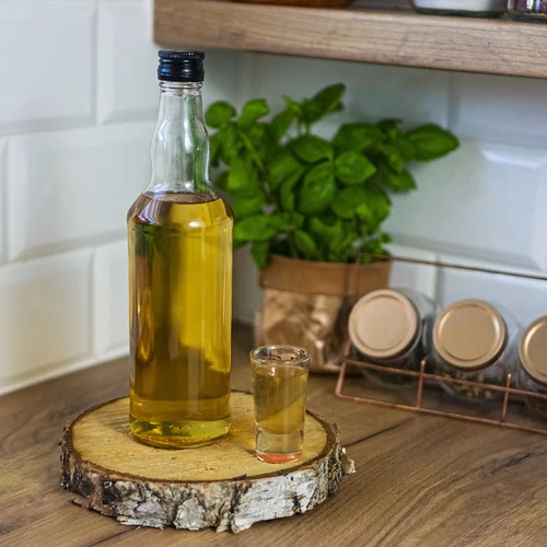 Flaske 500 ml til vodka, med sort skruelåg, 6 stk. - 6