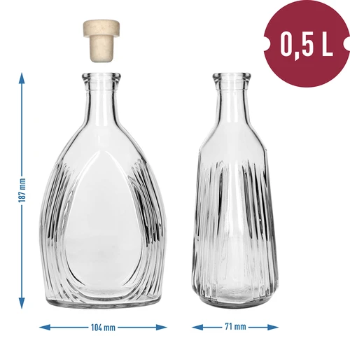 Flaske "Banket" 500 ml, med kork - 6