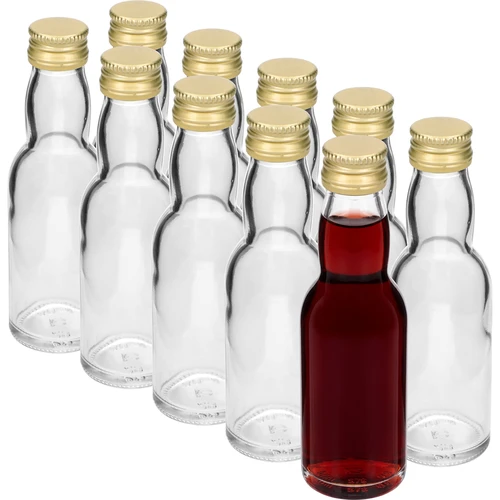 Flaske 'Maluch' med gyldent skruelåg, 40 ml, 10 stk. - 2