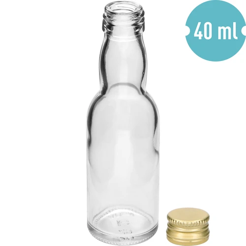 Flaske 'Maluch' med gyldent skruelåg, 40 ml, 10 stk. - 6