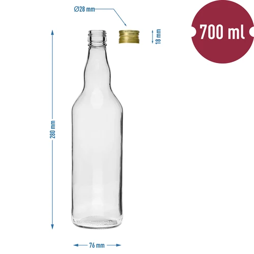 Flaske 'Monopol' 700 ml med skruelåg - 4 stk. - 6