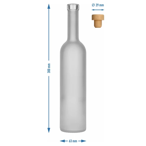 Flaske ”Frostet” 0,5 L med prop, 1 stk. - 5