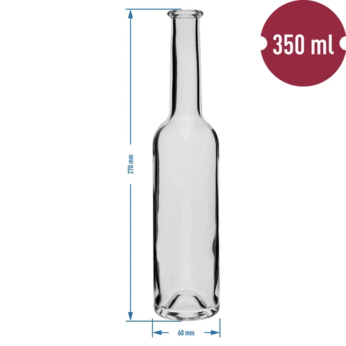 Flaske til likør 350 ml 6 stk. + 6 propper - 6