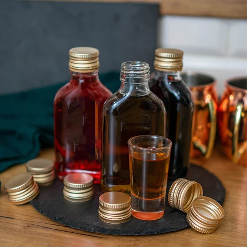 Flaske til likører lommelærke 100 ml+ skruelåg 8 stk. - 4
