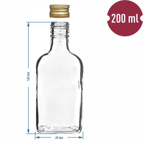 Flaske til likører lommelærke med skruelåg 200 ml 10 stk - 6