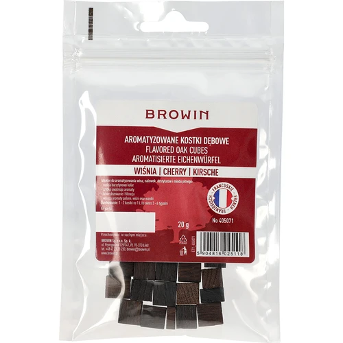 Franske egekuber, kraftigt toastede, aromatiserede – Kirsebær, 20 g - 2