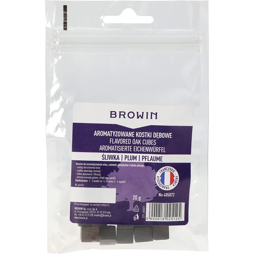 Franske egetræsterninger, kraftigt toastede, aromatiserede – Blomme, 20 g - 2