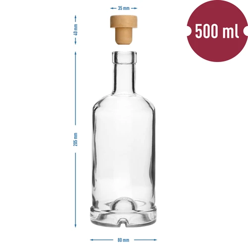 Gabinetflaske 0,5 L med kork - 6