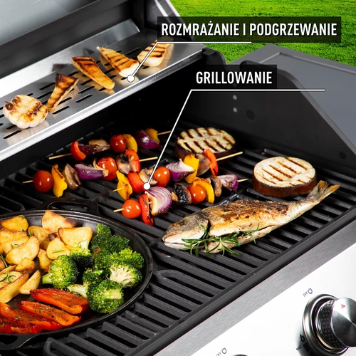 Gasgrill dragON BBQ201, 18,8 kW, sølv - 6