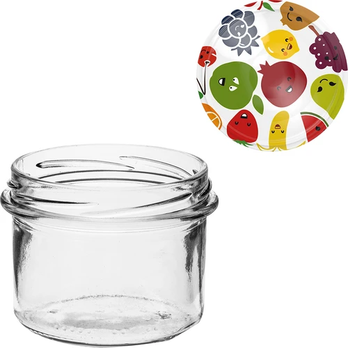 Glas TO 235 ml med farvet låg fi82 - 6 stk. - 8
