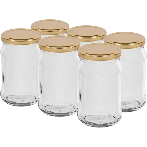 Glas TO 300 ml med gyldent låg fi 66 - 6 stk.  - 1 