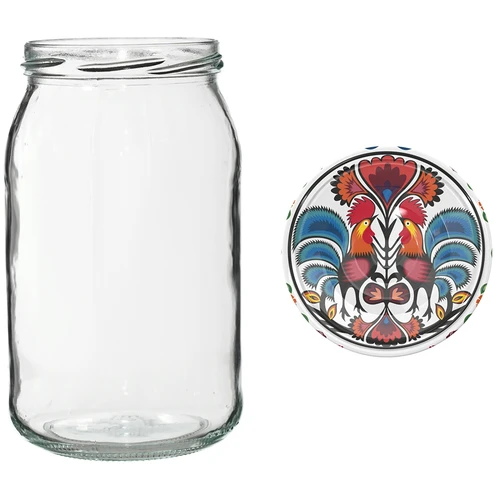 Glas TO 900 ml med farvet låg fi82/6 - 6 stk. - 9