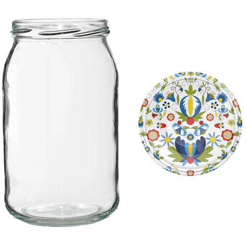 Glas TO 900 ml med farvet låg fi82/6 - 6 stk. - 10