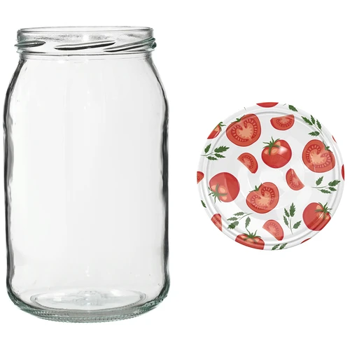 Glas TO 900 ml med farvet låg fi82/6 - 6 stk. - 7