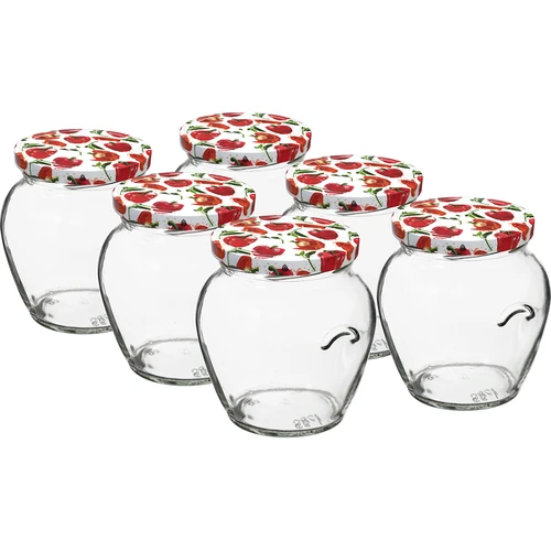 Glas TO Amfora 580 ml med farvet låg fi82/6-6stk.  - 1 