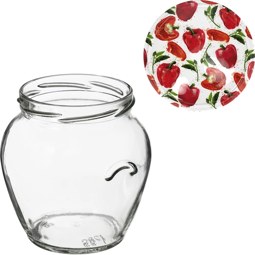 Glas TO Amfora 580 ml med farvet låg fi82/6-6stk. - 10