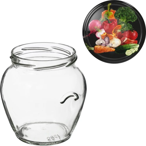 Glas TO Amfora 580 ml med farvet låg fi82/6-6stk. - 12