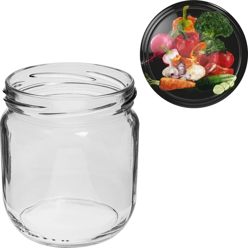 Glas TO Gurken 425 ml med farvet låg fi 82/6 - 6 stk. - 5