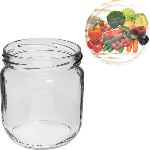 Glas TO Gurken 425 ml med farvet låg fi 82/6 - 6 stk. - 6
