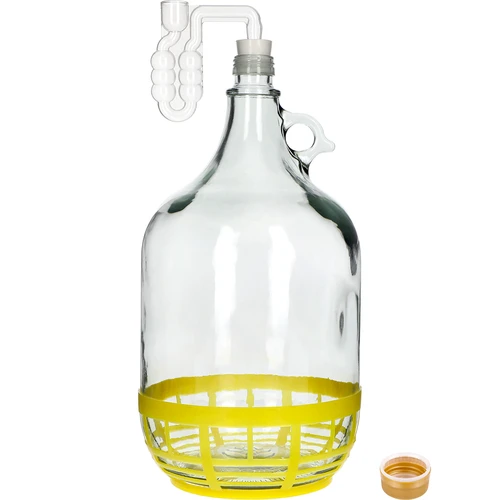 Glasballon 5L med prop og gærrør - 2