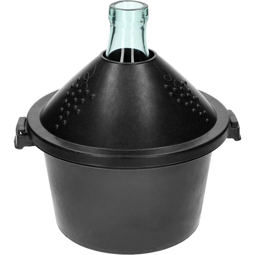 Glasballon til vin 5 L - i plastikkurv - 3
