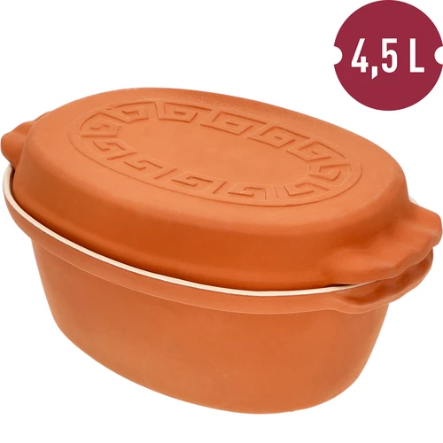 Glaseret romersk gryde 4,5 L (meander) - 6