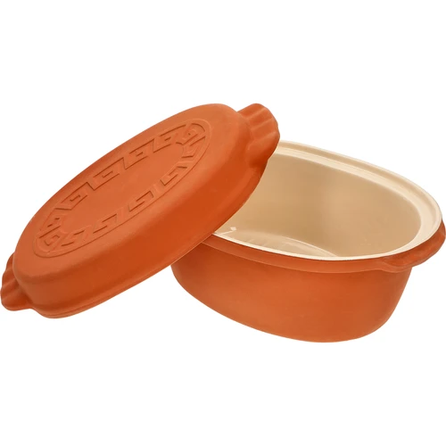 Glaseret romersk gryde 4,5 L (meander)  - 1 