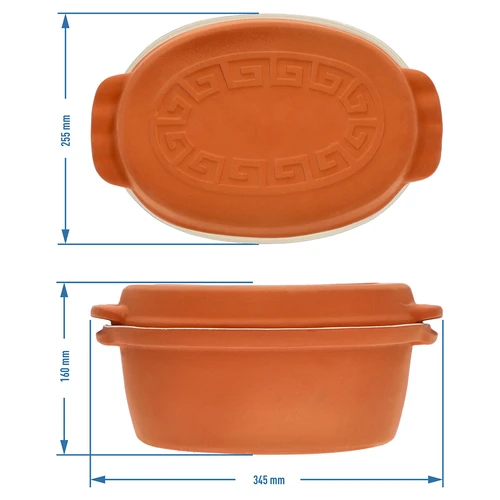Glaseret romersk gryde 4,5 L (meander) - 9