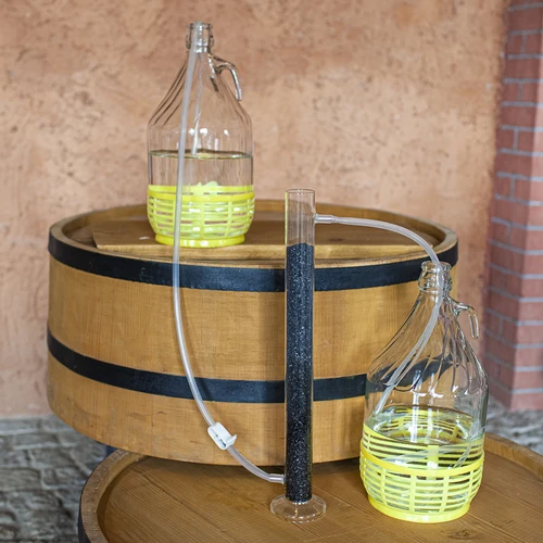 Glasfiltreringskolonne med alkoholmåler, silikoneslange og kokoskul - 7