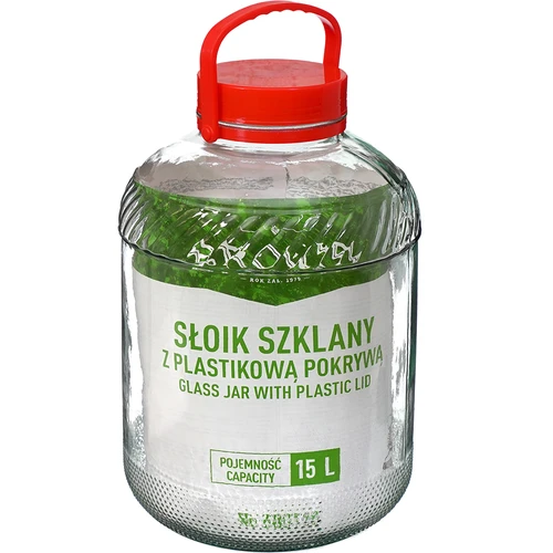 Glaskrukke 15 L med plastiklåg - 2