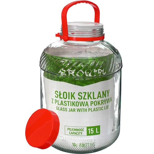 Glaskrukke 15 L med plastiklåg - 3