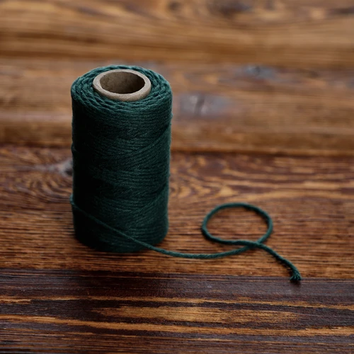 Grøn bomuldssnor 2 mm/55 m/100 g - 5