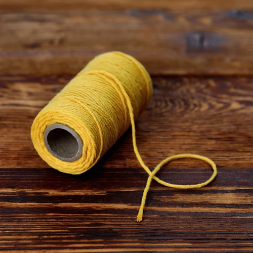 Gul bomuldssnor 2 mm/55 m/100 g - 5