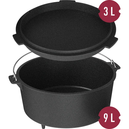 Hængende støbejernsgryde med pande - 8