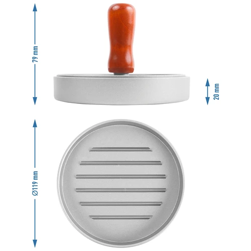 Hamburgerpresse - aluminium, diameter 12 cm - 6