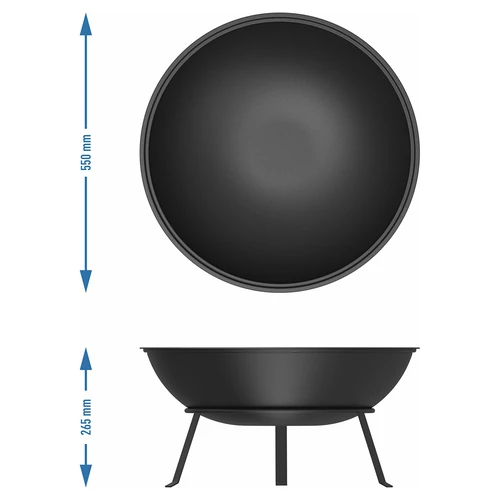 Have-bålskål med rist, Ø55 cm, rund, skålformet - 8