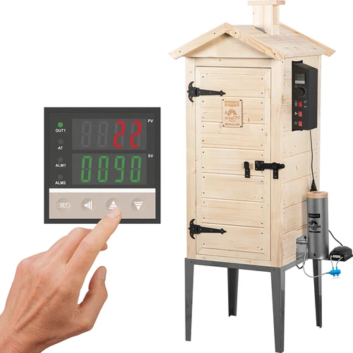 Have-røgeovn i træ 200 L – dragON Wood 100E med elektrisk varmemodul og styring