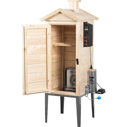 Have-røgeovn i træ 200 L – dragON Wood 100E med elektrisk varmemodul og styring - 2
