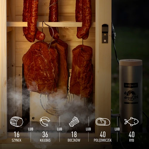 Have røghus i træ 200 L – dragON Wood 100E med elektrisk varmeelement og controller - 7