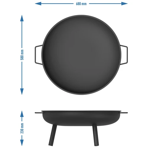 Havebålsted Ø58 cm, rundt, bålskål - 9