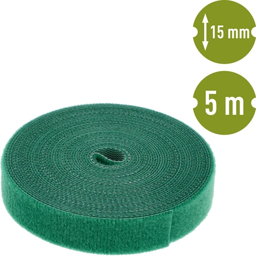 Havebånd med velcro, grøn, 15 mm x 5 m - 2
