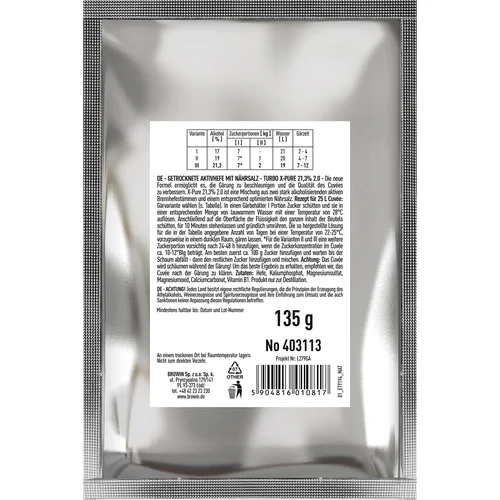 Hefe Turbo X-Pure 21,3 %, 48 t, 25 L - 2