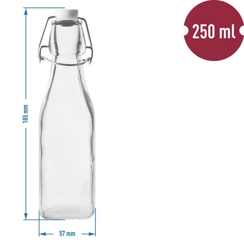 Hermetisk firkantet flaske 250 ml - 2