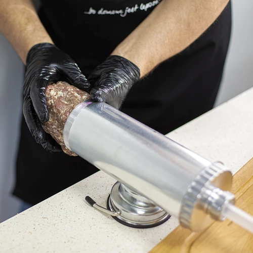 Horisontal pølsestopper 1,5 kg med silikonestempel - 12